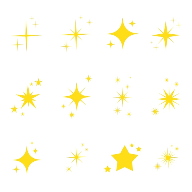 Vettore set di stelle illustrazione vettoriale di stelle su sfondo bianco