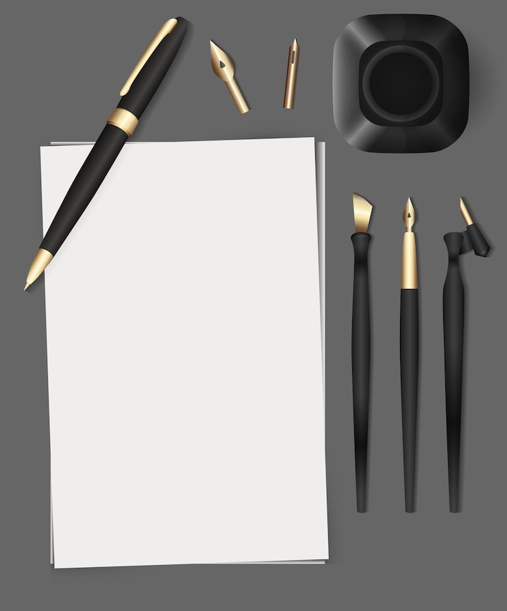 Vector set of stationery on a gray background vector elements