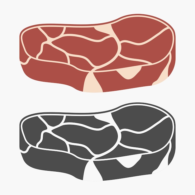 Set of steak meat icons. vector illustration.