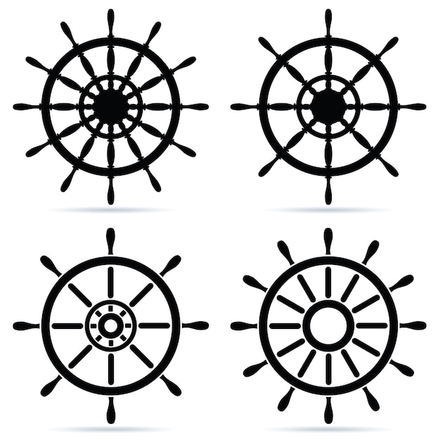 Набор рулевых колес - изолированные на белом