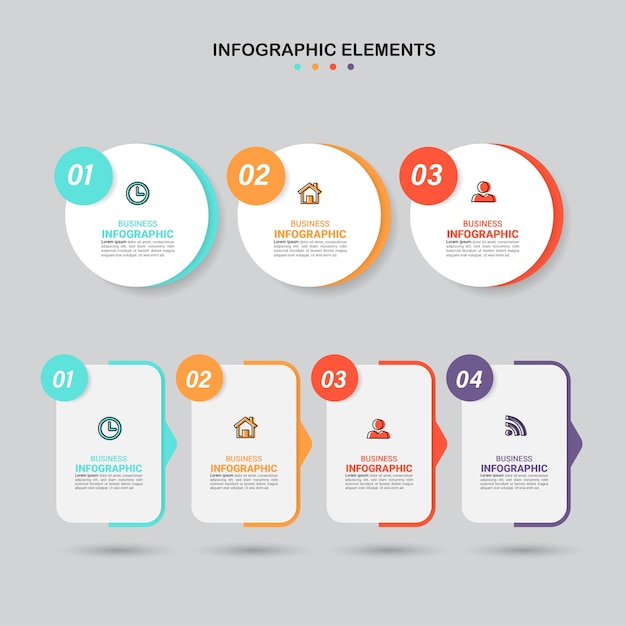 Set of steps Infographic elements