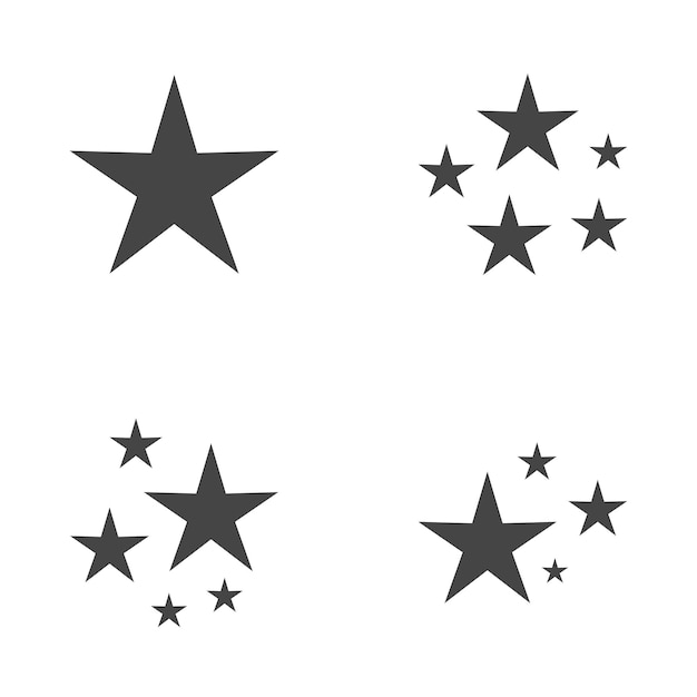 Set sterren schittert plat ontwerp