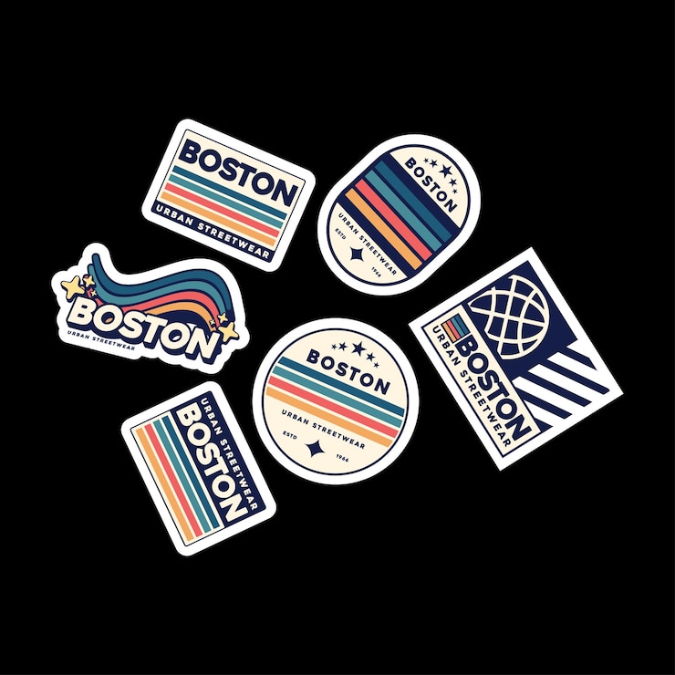 Vector set sticker pack collectie esthetische citaten ontwerp vector sjabloon ontwerp