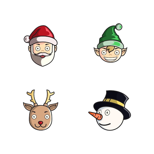 set of sticker santa, snowman,fairy and deer