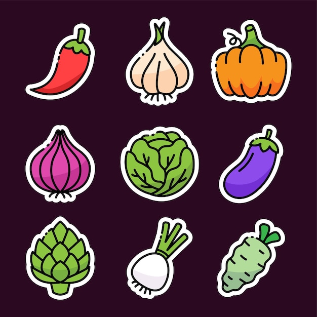 Set sticker for vegetable design