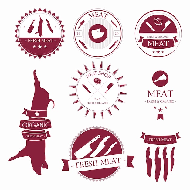 Vector a set of stickers for fresh meat