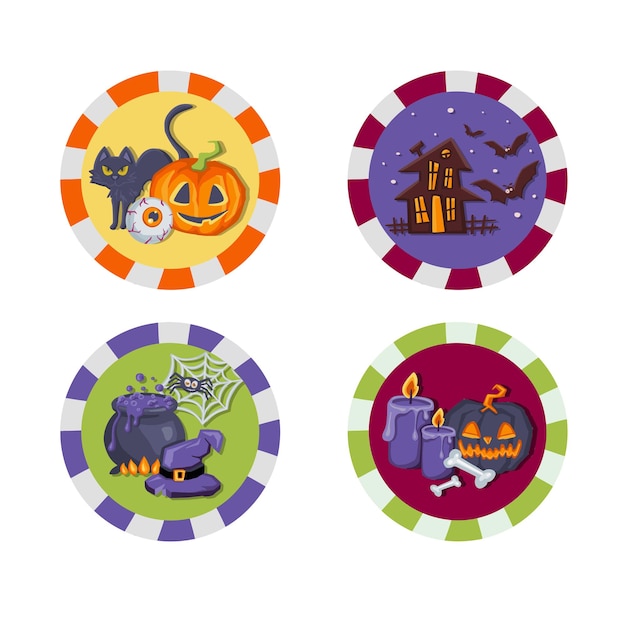 Set stickers for halloween horror movie