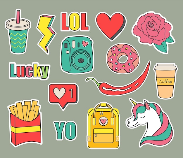 Set stickers voor een tiener.