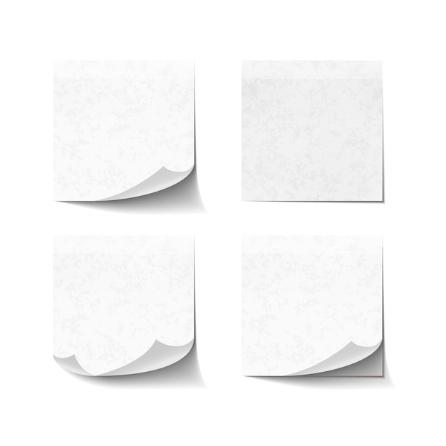 Set of sticky notes isolated