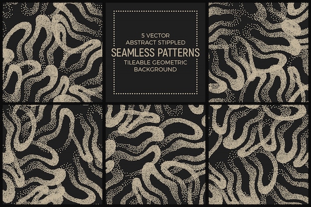 Set of Stippled Seamless Patterns