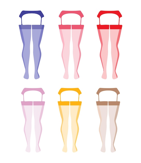 Vector set of stockings garter