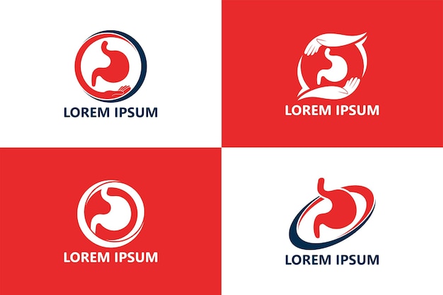 Set of stomach care logo template design vector