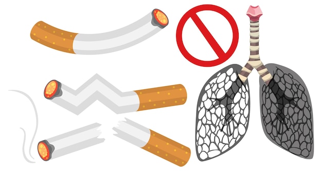 Vector set of stop smoking using for sign and icon