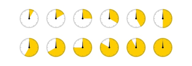 Set of stopwatch counts down the time