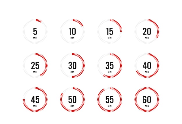 Set of stopwatch icons illustration