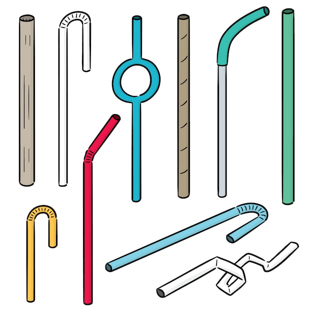 Vector set of straw