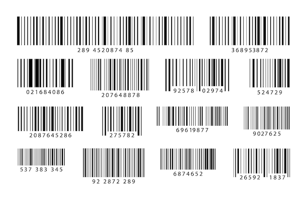 Set streepjescodes Industriële codebalken