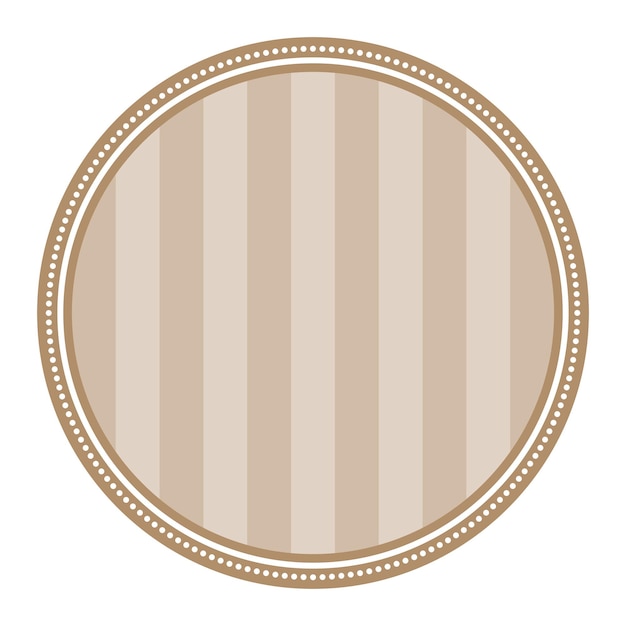 Set of striped light brown circular elegance plain sticker round blank label collection