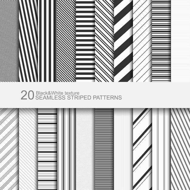 Set of striped seamless patterns