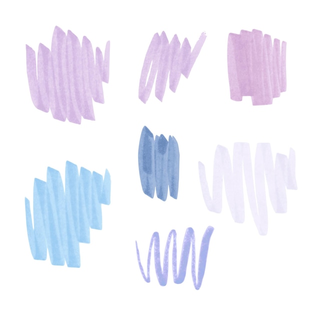 Набор штрихов с филтровыми ручками и маркерами Коллекция векторных элементов