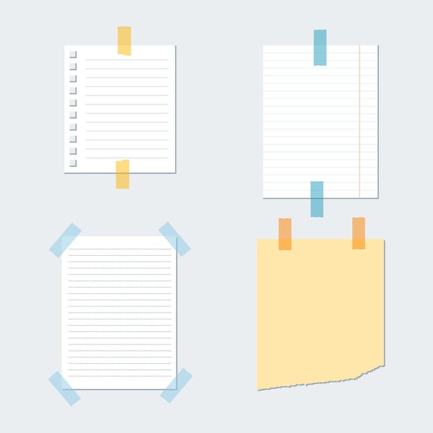 Set stukjes notitiepapier