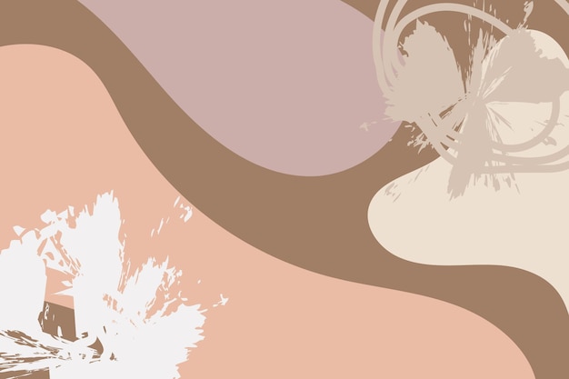 Set of stylish templates with organic abstract shapes and line in nude colors with background