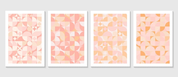 Set of subtle colored abstract geometric patterns