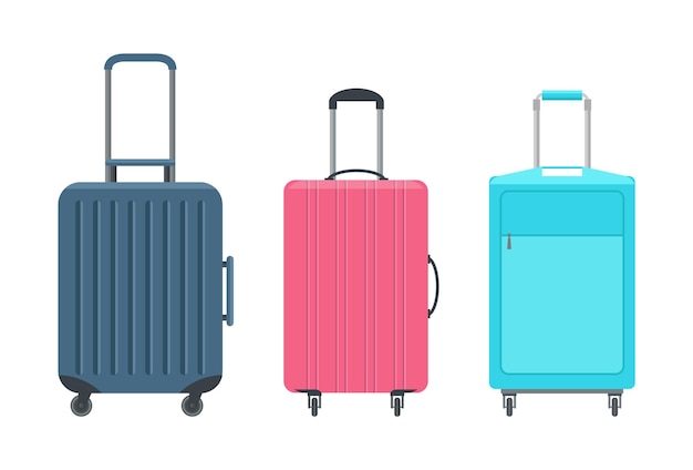 Set of suitcases. Flat design