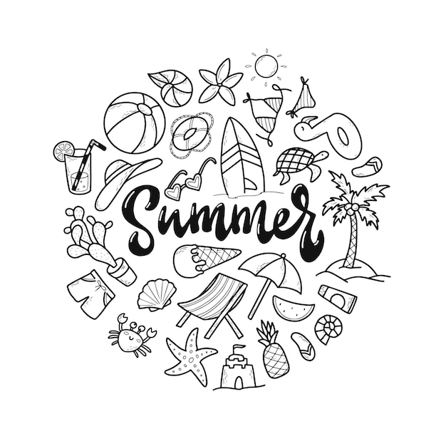 Set of summer doodles