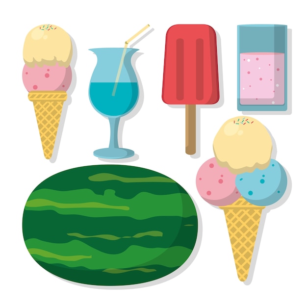 Vector set of summer icons