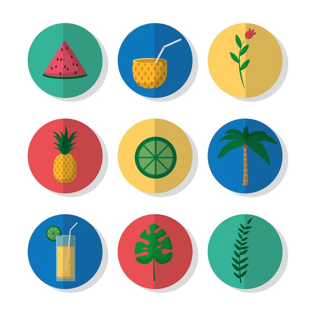 Set of summer icons