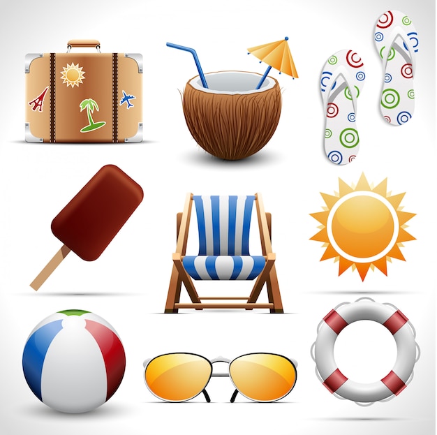 Set of summer icons