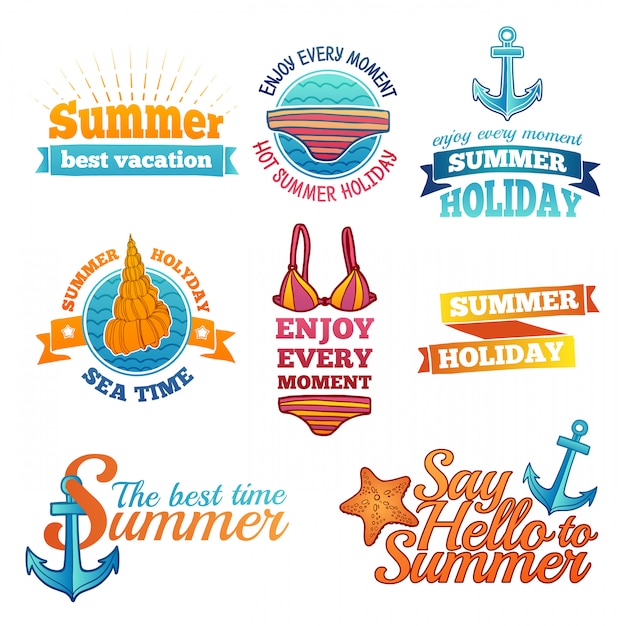 Set of summer labels