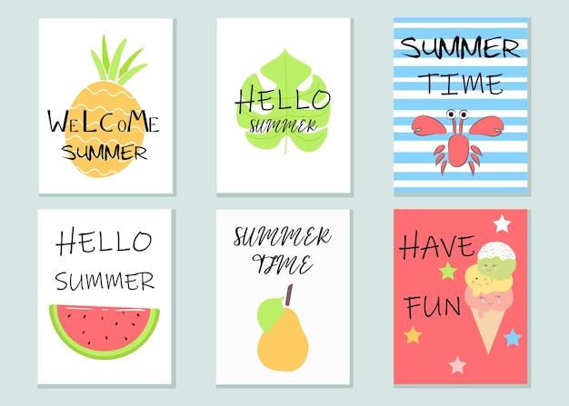 a set of summer postcards