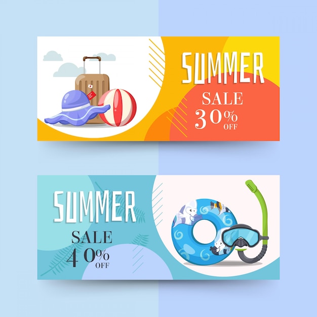 Set of summer sale banner SET