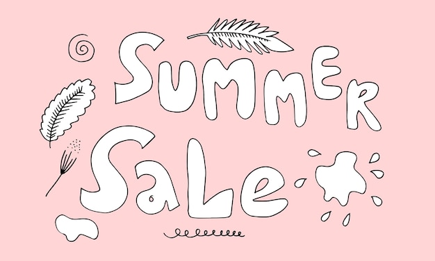 Set of Summer Sale Doodle Collectionvector illustration