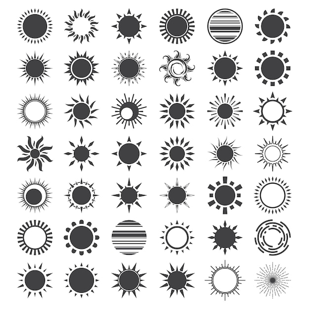 Set of sun burst icons vector starburst price tag icon set badge shape isolated sale promo pricetags