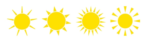 Set of sun icon. Sun icons.