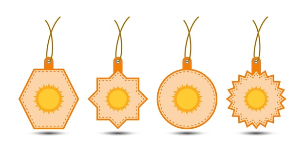 Set of Sun tags with cord