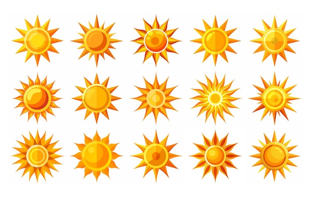 set of sun vector