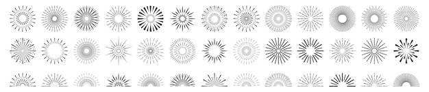 Set of Sunburst icons.