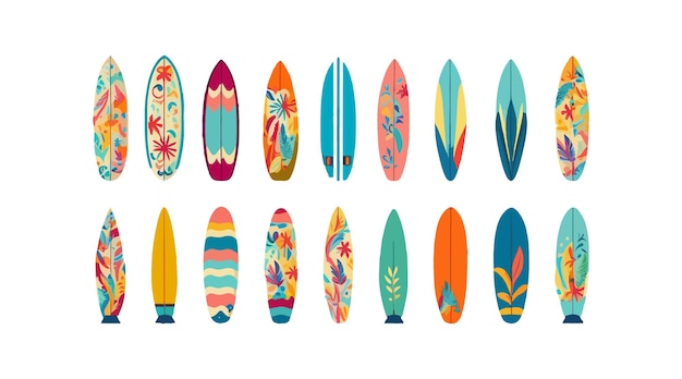 Set of surfboards Vector illustration design