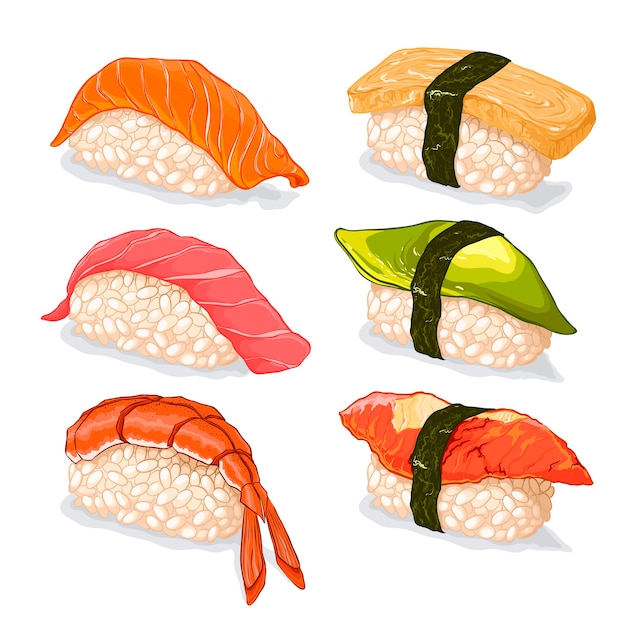 Vettore set di sushi illustrazione