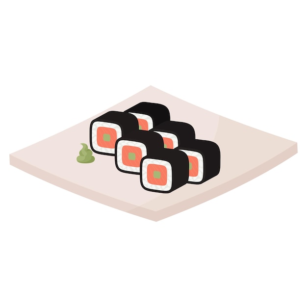 Set of sushi rolls