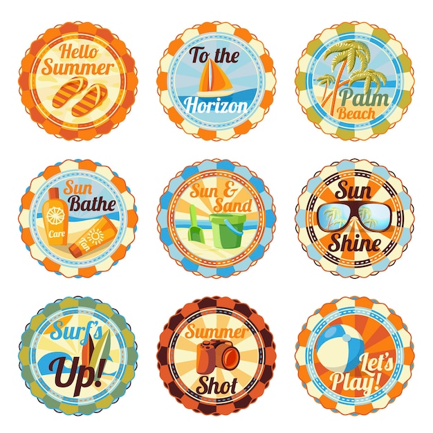 Set of suumer holidays badges