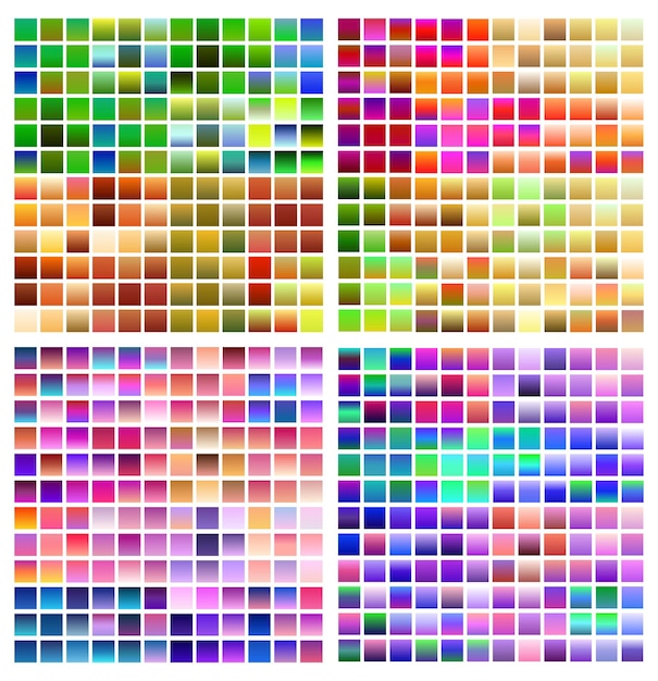 Vector set swatches colorful gradient background violet palette of vector patterns