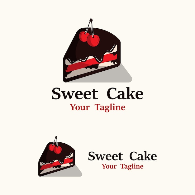 Vector set of sweet cake logo birthday cake icon logo for cafe bakery and brand company