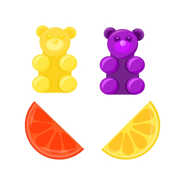 Sweets And Candy Related Jelly Bear Or Gummy Bear Vector In Flat