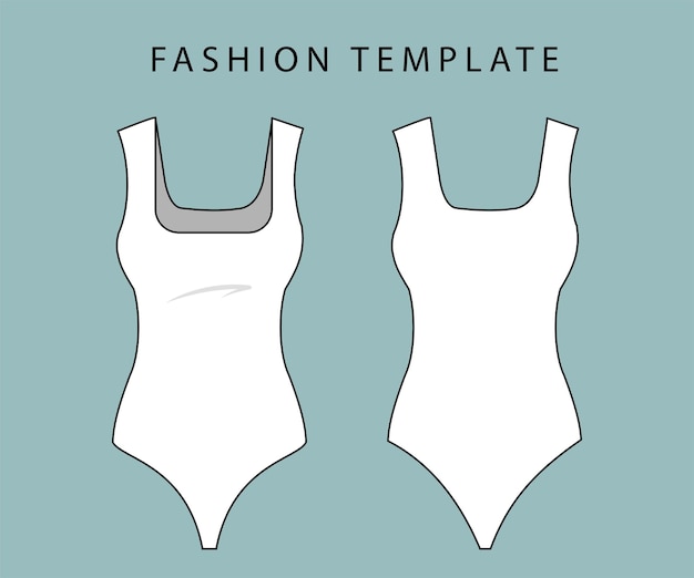 Set swimsuit front and back view