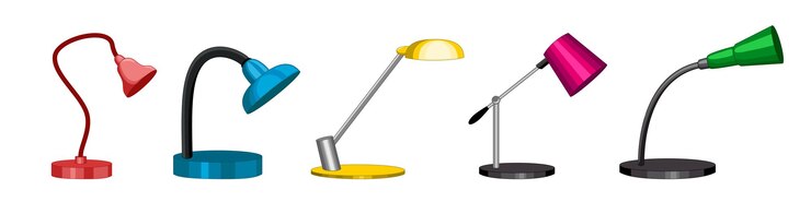 Vector a set of table lamps